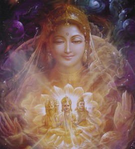 Shridevi and Hinrinity- Lord Brahma, Lord Vishnu and Lord Shiva(Credit: Lightgrid)